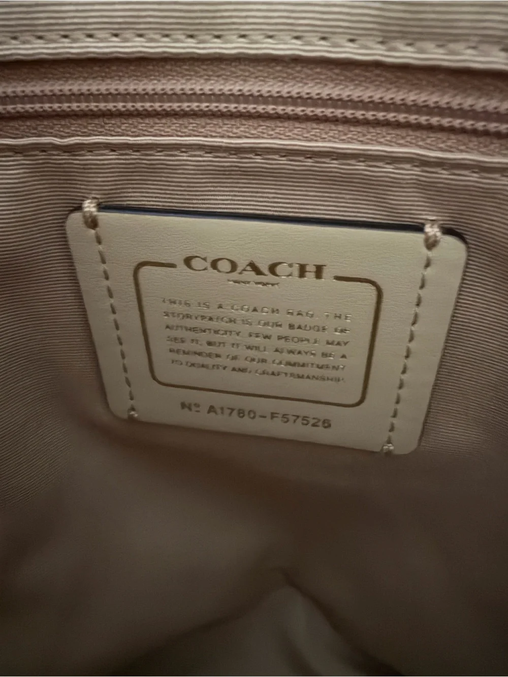 Coach Pebbled Leather Tote in Blush Pink